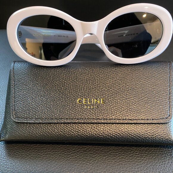 CELINE TRIOMPHE SUNGLASSES IN ACETATE WHITE main image 5